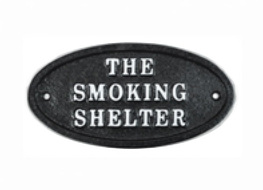 the smoking shelter sign